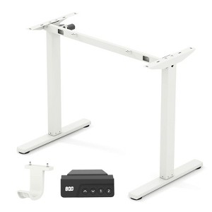 Costway Electric Standing Desk Frame with LED Display Memory Positions for 40”-48” Desktop White/Black - 1 of 4