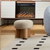 Okak Cute Ottoman Bench Mushroom Stool with Plush lamb wool Seat Footrest Stool for Couch, Living Room, Entryway, Bedroom, End of Bed, Greige - 2 of 3