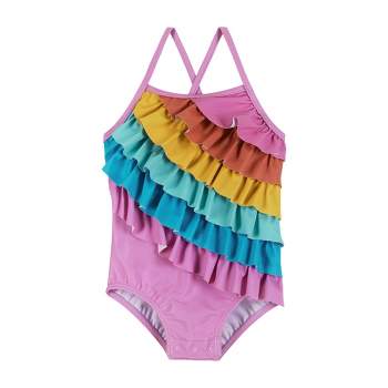 Andy & Evan  Infant  Rainbow Ruffle Detail Swimsuit