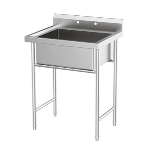 ROVSUN Commercial 304 Stainless Steel Sink Free Standing Utility Sink for Garage, Restaurant, Kitchen, Laundry Room, Outdoor, - 1 of 4