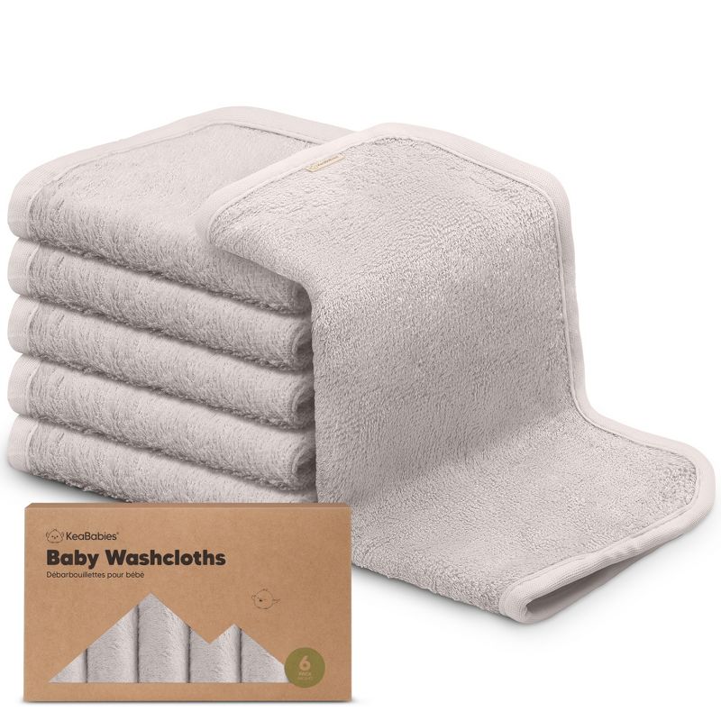 6pk Deluxe Baby Washcloths, Soft Baby Wash Cloth, Baby Bath Towel, Face Cloths, 1 of 11