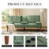 Futon Sofa Bed-Leather Small Futon Couch, Futon Lounge Sofa, Futon Convertible with Cup Holder - 4 of 4