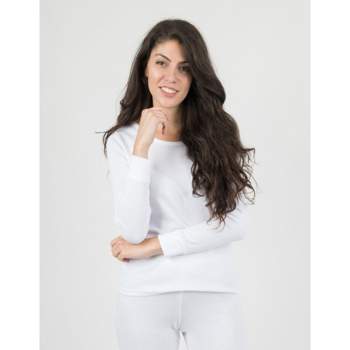 Leveret Womens Two Piece Neutral Solid Color Cotton Pajamas - White S 