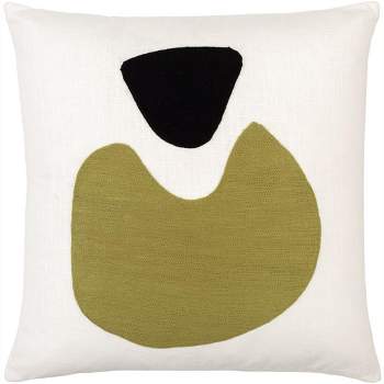 Mark & Day Patria Modern White/Olive Throw Pillow