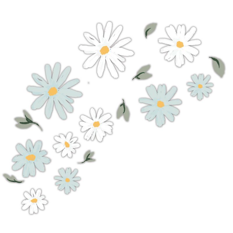 Lambs & Ivy Sweet Daisy Blue/White Flowers Wall Decals/Stickers, 1 of 6