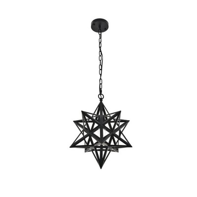 Bertrand Criss-Cross Star Black Iron Pendant