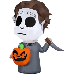 Gemmy Airblown Inflatable Michael Myers CarBuddy, 3 ft Tall, White - 1 of 4