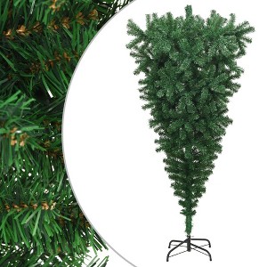 vidaXL Upside-down Artificial Christmas Tree with Stand Green 7 ft - 1 of 4