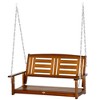 Outsunny Hanging Porch Swing Outdoor Patio Swing Chair with Pine Wood Frame and Wide Backrest for Patio and Yard - 4 of 4