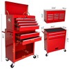 Large Rolling Tool Cabinet, 2-in-1 Detachable Metal Tool Chest with 8 Drawers, Wheels, Handle & Hooks, Lockable Tool Box Trolley for Garage Workshop - 2 of 4