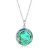 Bella Silver Sterling Silver, Compass 18" Pendant Necklace  - Abalone - Multi - 2 of 3