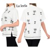 LA LEELA Women's Casual Solid Short Sleeve Blouse Shirt TShirts Button Up Dress Tops Tee Shirts Hawaiian Blouses for Women - 2 of 4