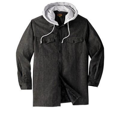 Boulder Creek by KingSize Men's Big & Tall Removable Hooded Shirt Jacket