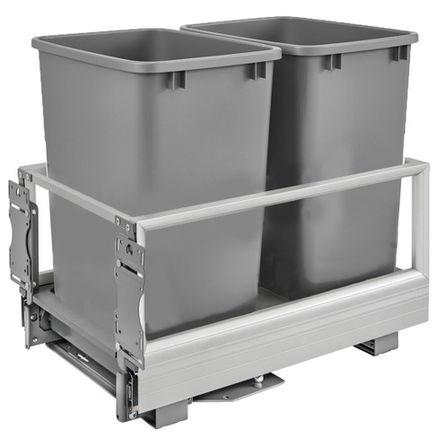 double stainless steel trash can