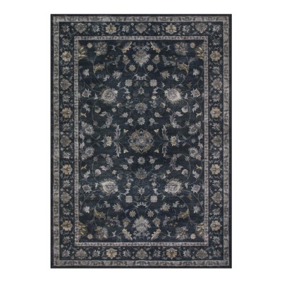 Lahome Vintage Vine Center Full Coverage Short Pile Velvet Rectangular Indoor Area Rug