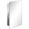 kleankin 18'' x 26'' Wall Mount Bathroom Medicine Cabinet Mirror Sliding Door with 3-Tier Storage Shelf, Stainless Steel, for Living Room Bedroom - 4 of 4