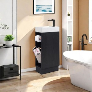 GDFStudio Marcelle Modern Freestanding Bathroom Vanity with Sink and 2-Tier Storage - 1 of 4
