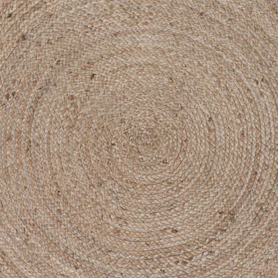 Maxax Jute Hand Braided Zigzag Stitch Natural Fibers Farmhouse Style Area Rug For Dining Room Living Room Kitchen, Off White/Natural