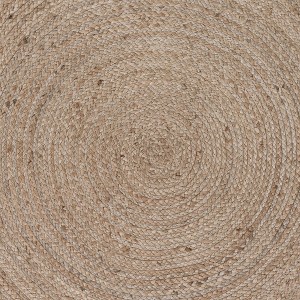 Maxax Jute Hand Braided Zigzag Stitch Natural Fibers Farmhouse Style Area Rug For Dining Room Living Room Kitchen, Off White/Natural - 1 of 3