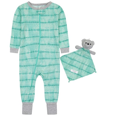Sleep On It Infant Boys Little Dino Zip-Front Coverall Pajama - Gray, 18M