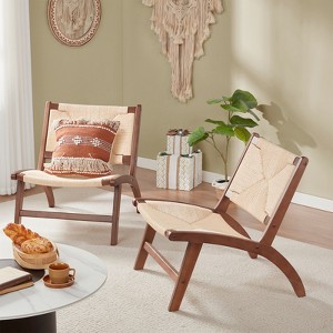 FURNIinspire Accent Chairs Modern Boho Accent Chairs for Living Room,Mid Century Accent Chair,Side Chair Indoor, Beige, 29"*24.8"*28.3" - 1 of 4
