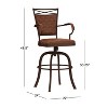 Bridgetown Tilt Base Barstool - Aged Bronze - Hillsdale Furniture: 360 Swivel, Metal Frame, Faux Leather Upholstery - 3 of 4