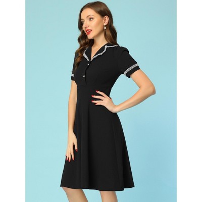 INSPIRE CHIC Women's Elegant Ruffled Peter Pan Collar Dresses - image 4