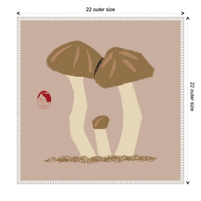 Beaded Frame Mushroom Family Canvas Wall Art