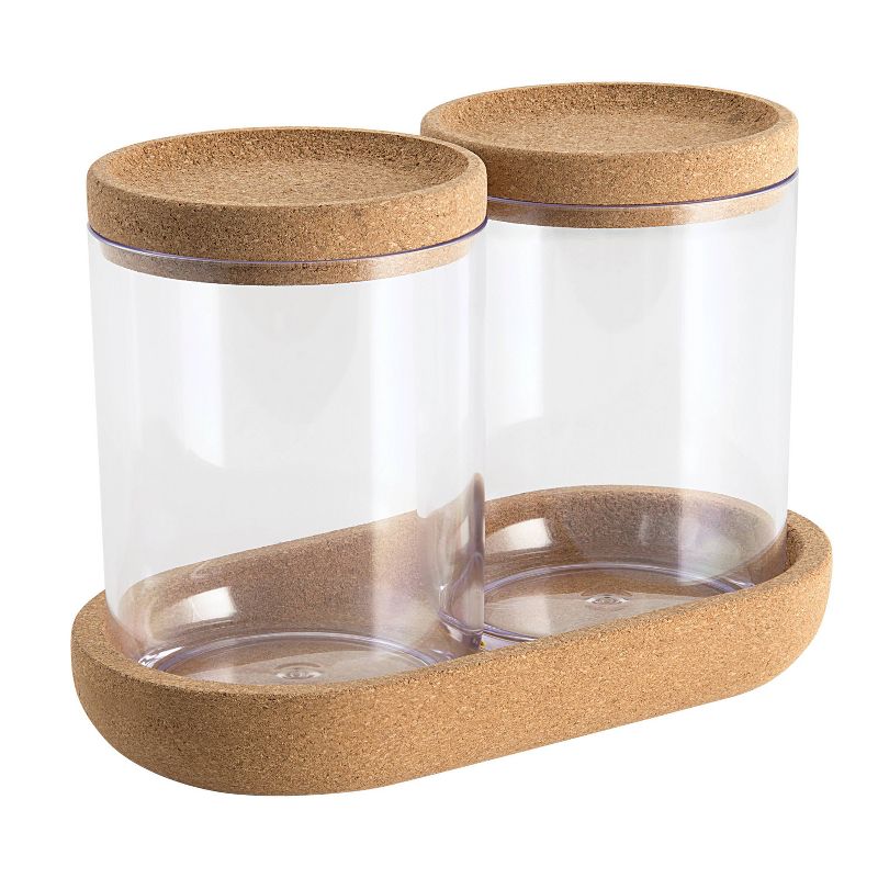 Canister with Cork Bathroom Tray Clear - Allure Home Creations, 3 of 11
