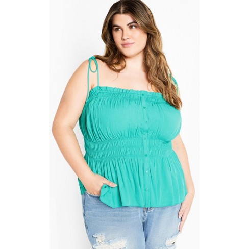 Women's Plus Size Lyla Top - sea green | CITY CHIC - image 1 of 4