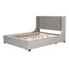 YOOCOZZ Queen Size Velvet Upholstered Platform Bed with Wingback Headboard and Storage Drawer - 3 of 4