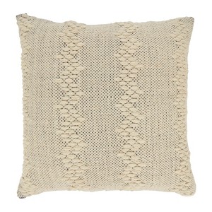 Saro Lifestyle Outdoor Dreamscape Down Filled Throw Pillow, Beige, 20"x20" - 1 of 3