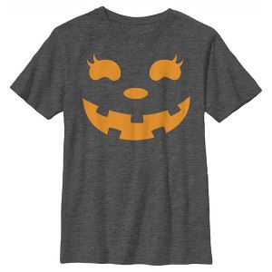 Boy's CHIN UP Halloween Jack o' Lantern Face T-Shirt - 1 of 4