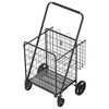 Cesicia 20.87 x 18.9 x 40.55" Grocery Cart, Foldable Utility Shopping Carts with Double Basket and 360¡ã Rolling Swivel Wheels - 2 of 4