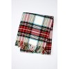 HomeRoots 50" X 67" Red Black And White Cotton Blend Plaid Throw Blanket with Fringe - 3 of 4
