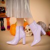 Allegra K Women's Halloween Pointed Toe Zip Chunky Heels Ankle Boots - 2 of 4