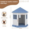 NAYSAYE Dog House Indoor Outdoor Durable Dog Shelter Dog Kennel with Window, Elevated Floor for Small Medium Dogs Home, Blue, 34.8"*30.51"*36.89" - 3 of 4