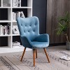 Roundhill Furniture Doarnin Contemporary Silky Velvet Tufted Button Back Accent Chair, Blue - 3 of 4