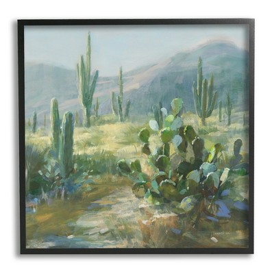 Stupell Industries Desert Cactus Landscape Framed Giclee Art