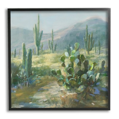 Stupell Industries Desert Cactus Landscape Framed Giclee Art : Target