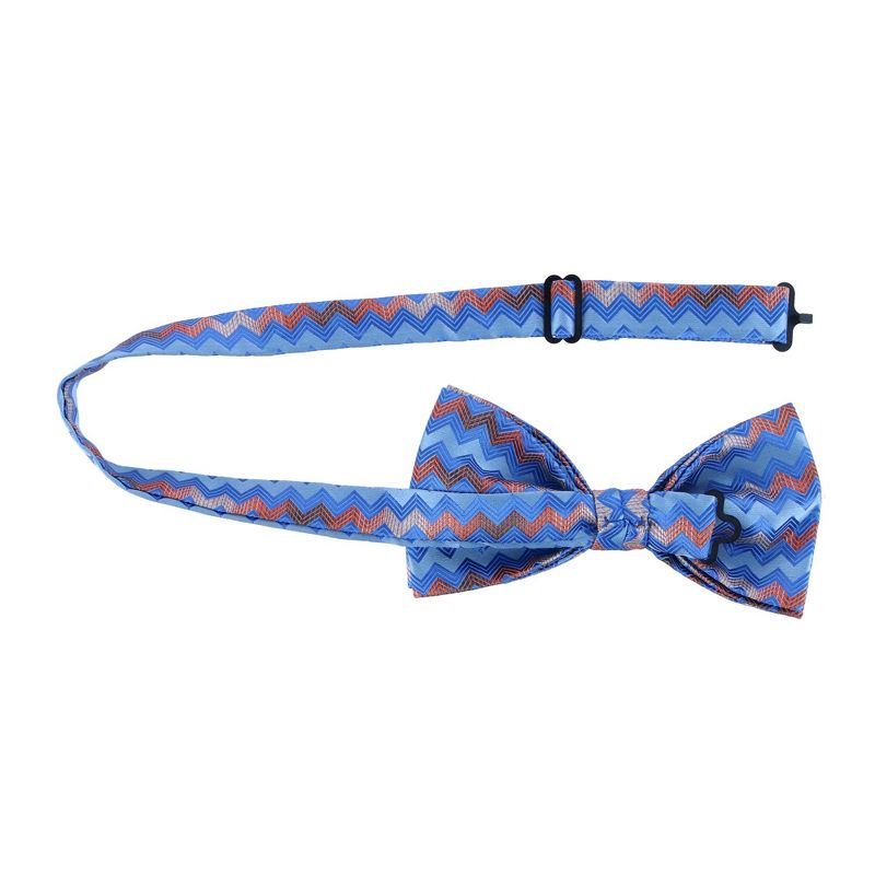 CTM Men's Zig Zag Bow Tie and Pocket Square, 3 of 6
