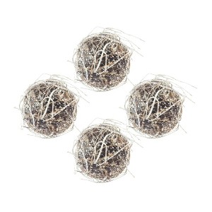 NAYSAYE Party Decoration and Accessories Set of 4 Iced Twig Hanging Ornament for Holiday Celebration and Christmas, Brown, 6"*6"*0.4" - 1 of 4