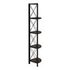 Alilang 17.50 Inch 5-Tier Corner Shelf with Industrial Metal Frame and Space-Saving Design - Espresso - 4 of 4