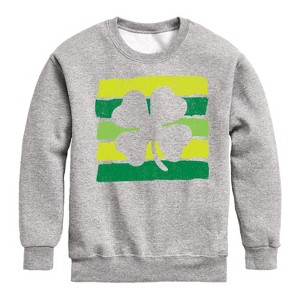 Boys' - Instant Message - St. Patrick's Day Outlined Shamrock Graphic Long Sleeve Fleece Sweatshirt - 1 of 4