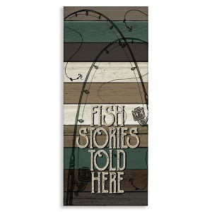 Stupell Industries Rustic Fishing Stories Phrase, 20" x 48" - 1 of 4