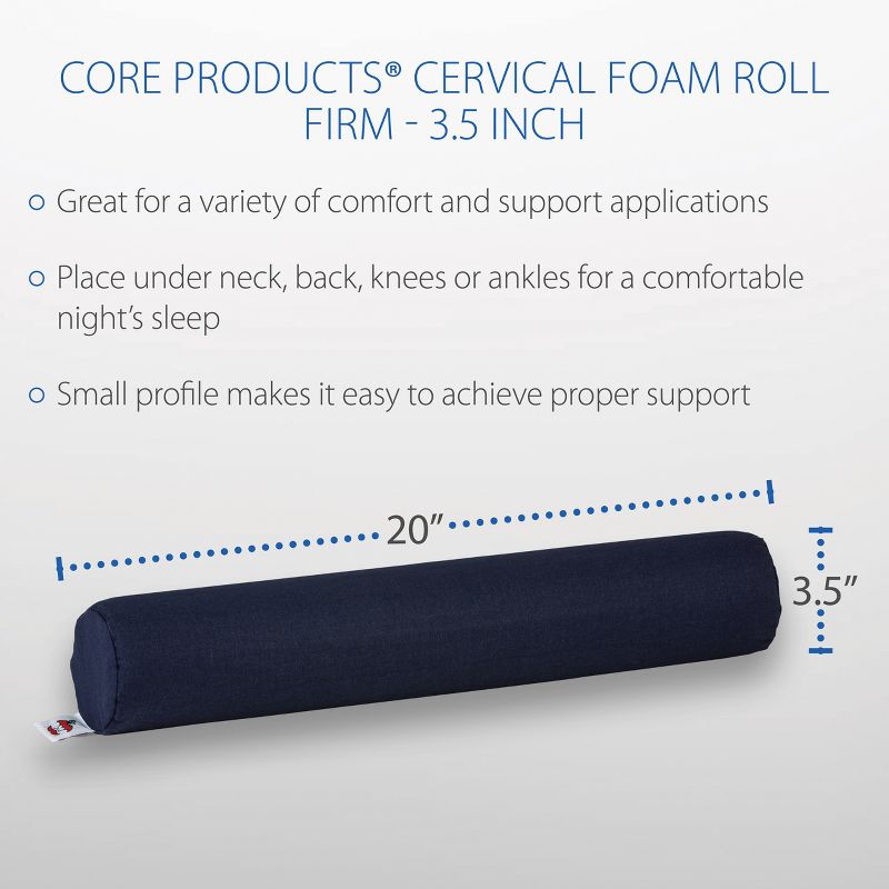 Core Products Cervical Foam Roll, Blue, 5 of 6