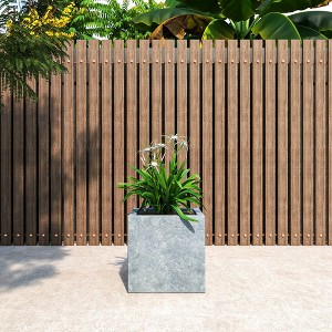 LeisureMod Fern Fiberstone Square Planter Pot for Indoor and Outdoor Use - 1 of 4