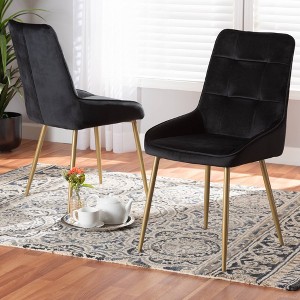 2pc Gavino Metal Dining Chair Set - Baxton Studio - 1 of 4