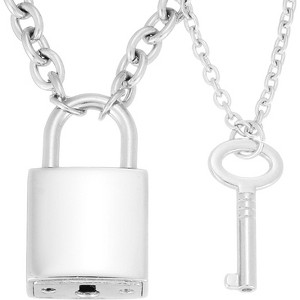 Lock & Key Couple Necklace Set - Matching 'You Hold The Key To My Heart' Gift - 1 of 4