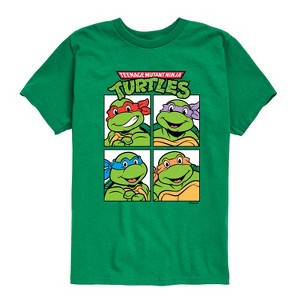 Boys' - Teenage Mutant Ninja Turtles - Leo Donnie Raph Mikey Character Grid Short Sleeve Graphic T-Shirt - 1 of 4